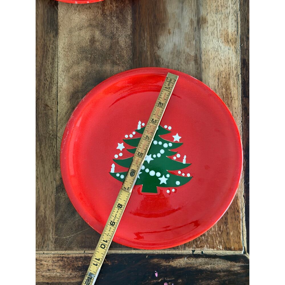 Waechtersbach Germany Red Christmas Tree 10" Dinner Plate Microwave Safe - Picture 3 of 5